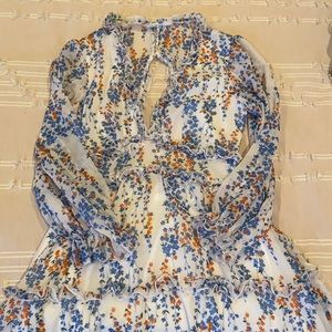 Floral dress with an open back